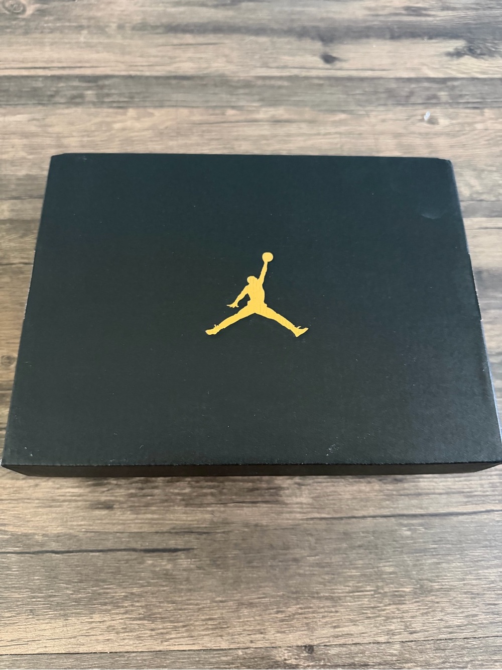 Nike Jordan Empty Black Accent Shoe Box Gold Jumpman Logo Storage Home Decor